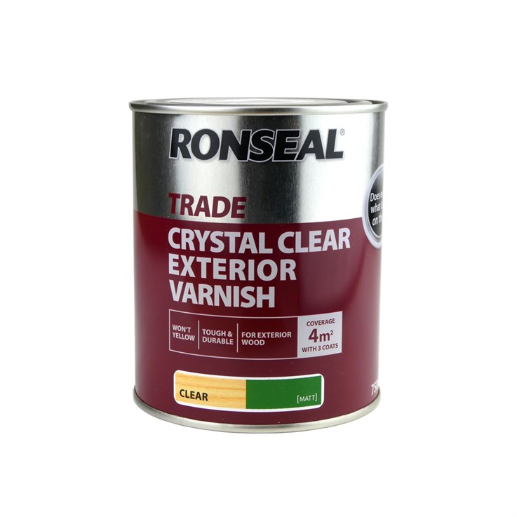 Ronseal Trade Crystal Clear External Varnish Matt 750ml